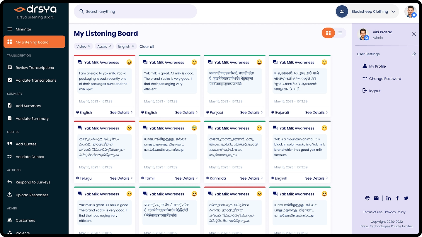 Listening Board Dashboard